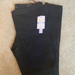 Amanda & Chelsea Black Straight Leg Pants with Subtle Pin Dots